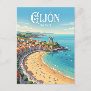 Carte Postale Gijon, Espagne