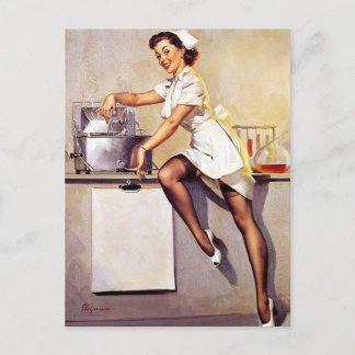 Carte Postale Gil Elvgren - Infirmière sexy Vintage pin up