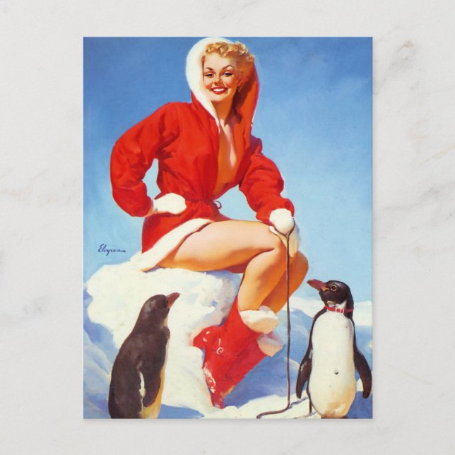 Carte Postale Gil Elvgren ♡ pin Vintage fille ♡ (Devant)