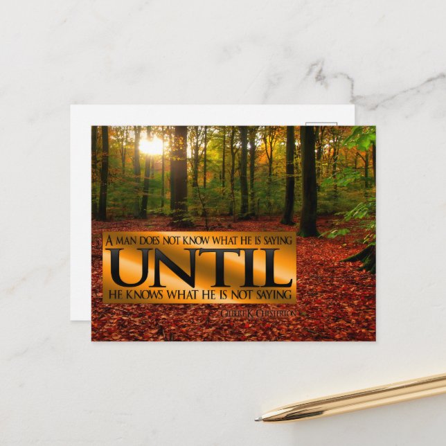 Carte Postale Gilbert K. Chesterton Citation Inspirationnelle "D (Devant/Arrière en situation)