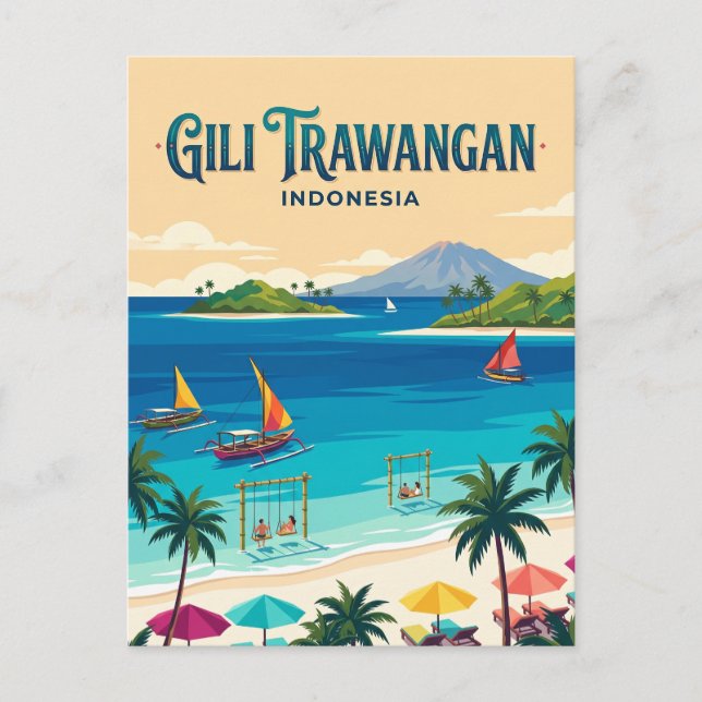 Carte Postale Gili Trawangan Indonésie (Devant)
