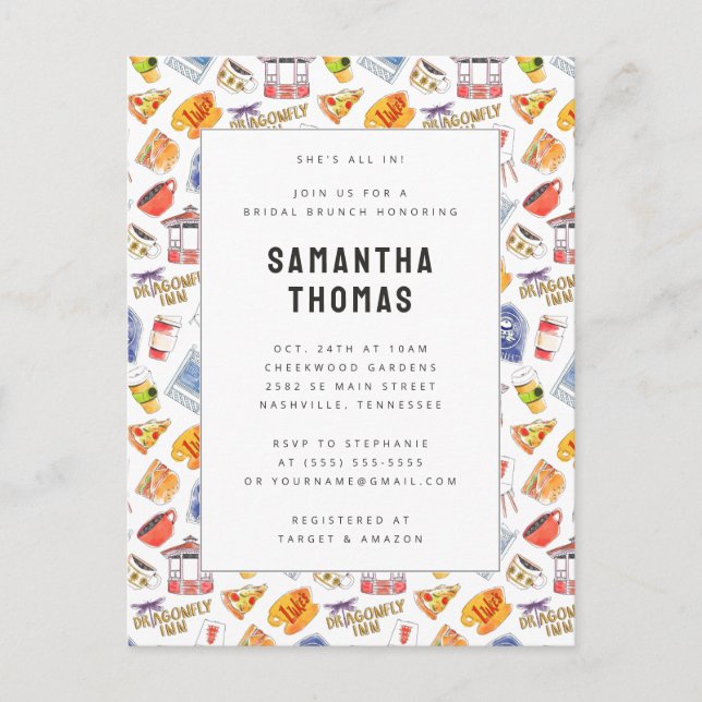 Carte Postale Gilmore Girls Aquarelle Icons Brunch nuptial (Devant)