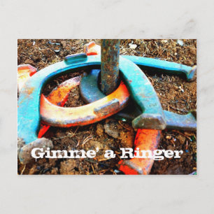 Carte Postale Gimme' a Ringer Horseshoe Pitching Cadeaux