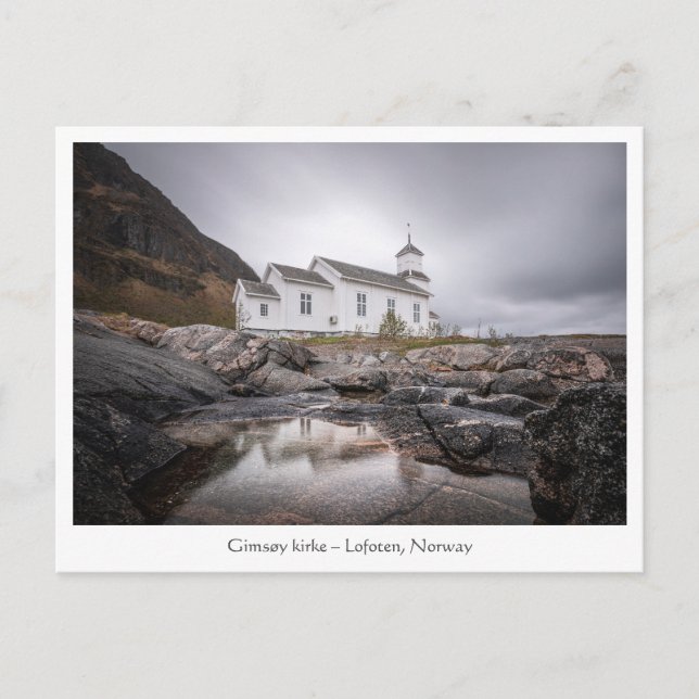 Carte Postale Gimsoy Church Lofoten Norvège (Devant)