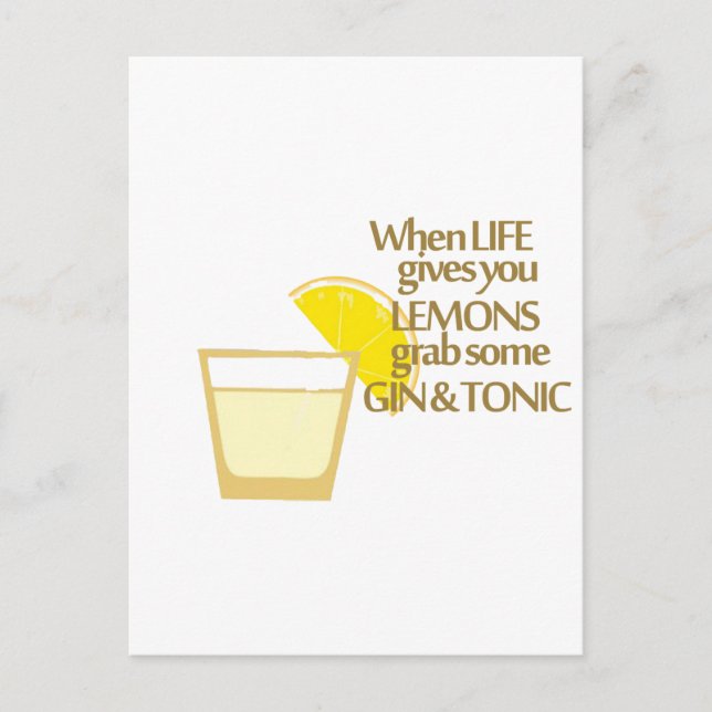 Carte Postale gin citrons et tonique (Devant)