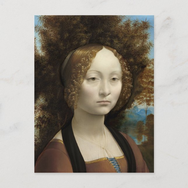 Carte Postale Ginevra de' Benci par Leonardo Da Vinci (Devant)