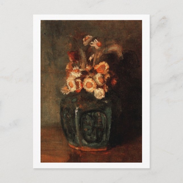 Carte Postale Ginger Jar avec Chrysanthemums, Vincent van Gogh (Devant)