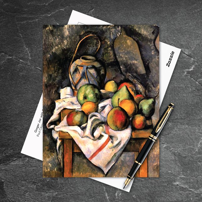 Carte Postale Ginger Jar avec Fruit Paul Cezanne (Créateur téléchargé)
