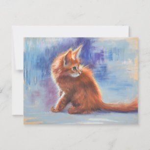 Carte Postale Ginger Kitten dans la lumière pastel