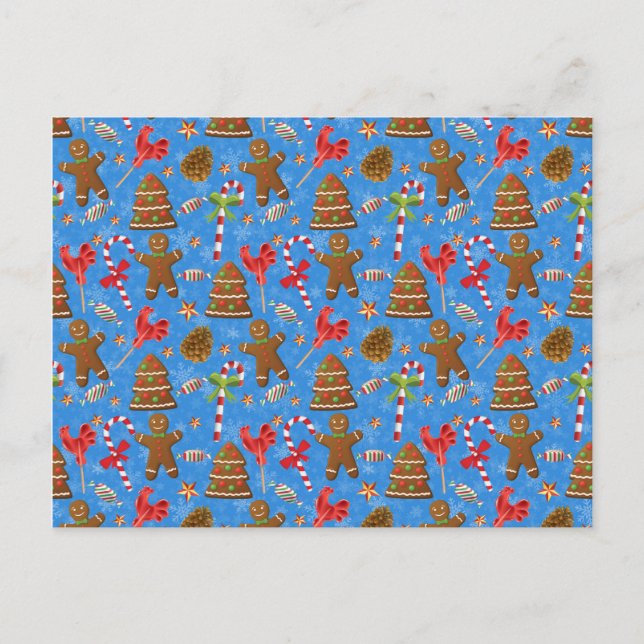 Carte Postale Gingerbread Man, Candy et lollipop (Devant)