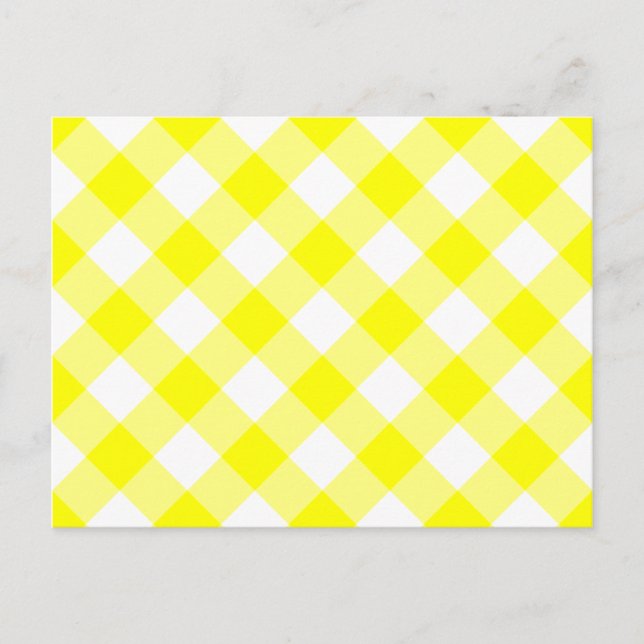 Carte Postale Gingham jaune et blanc (Devant)