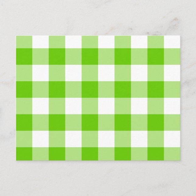 Carte Postale Gingham Vert Kiwi (Devant)