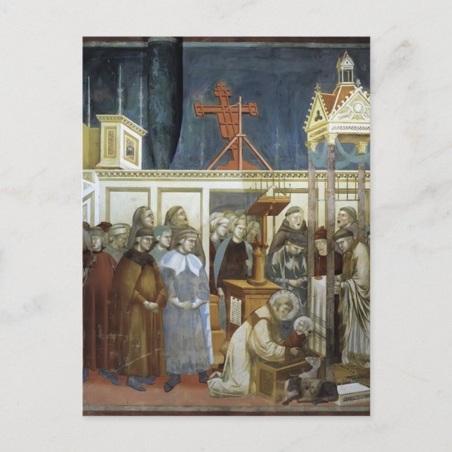 Carte Postale Giotto : Saint François d'Assise Préparer le lit (Devant)