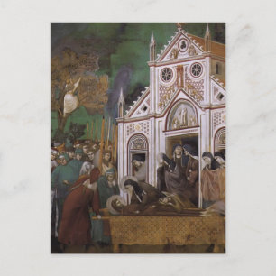 Carte Postale Giotto : Saint François pleuré par Saint Clare