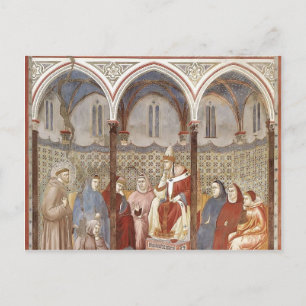 Carte Postale Giotto : Saint François prêchant un sermon au pape