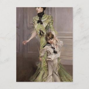 Carte Postale Giovanni Boldini - Madame Georges Hugo et son fils