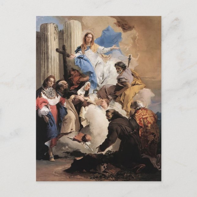 Carte Postale Giovanni Tiepolo - La Vierge aux Six Saints (Devant)