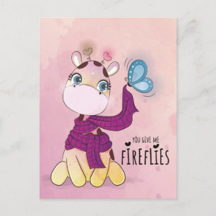 Carte Postale Girafe aquarelle mignonne