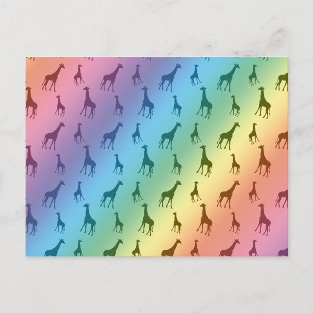 Carte Postale girafe arc-en-ciel (Devant)
