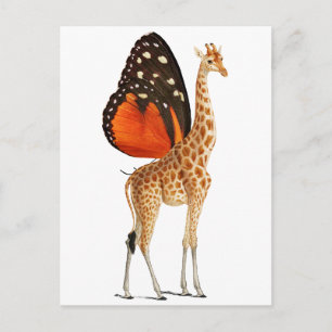 Carte Postale girafe aux ailes de papillon