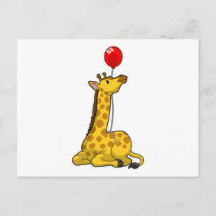 Carte Postale Girafe avec ballon