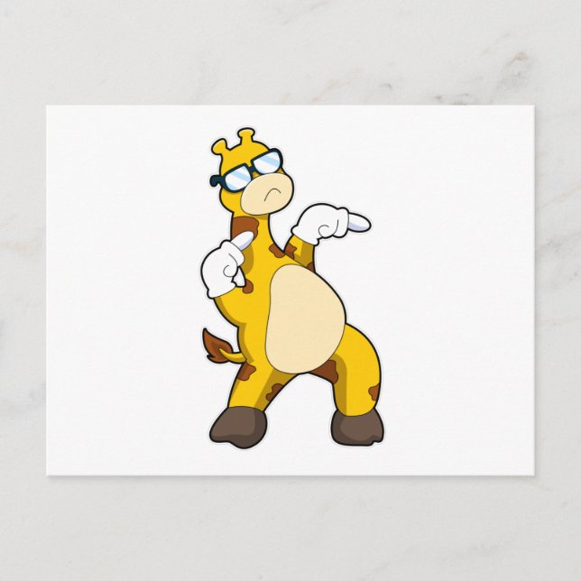 Carte Postale Girafe avec des lunettes de soleil (Devant)