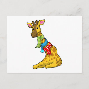 Carte Postale Girafe avec écharpe