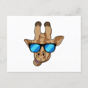 Carte Postale Girafe avec lunettes de soleil