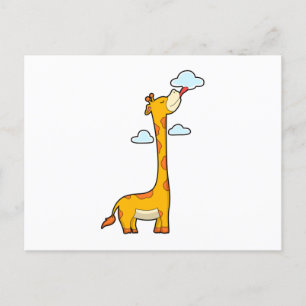 Carte Postale Girafe avec Nuages