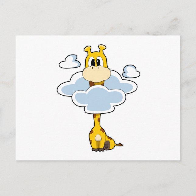 Carte Postale Girafe avec Nuages (Devant)