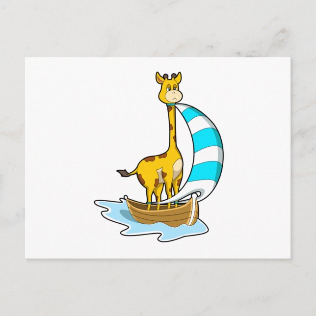 Carte Postale Girafe avec voilier (Devant)