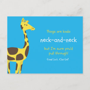 Carte Postale Girafe Bleue Jaune Blague Drôle