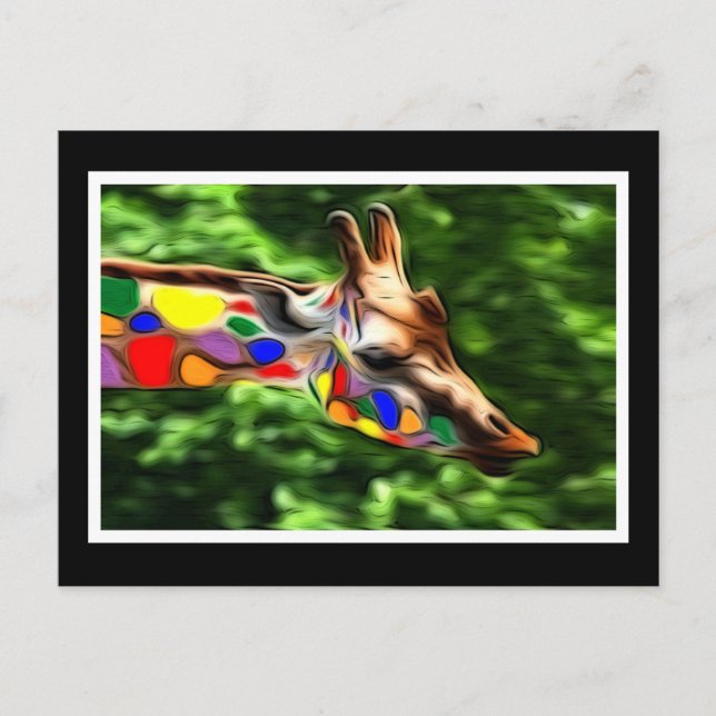 Carte Postale Girafe d'arc-en-ciel (Devant)