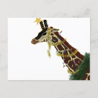 Carte Postale Girafe de Christmas