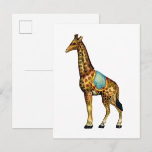 Carte Postale Girafe de cirque vintage