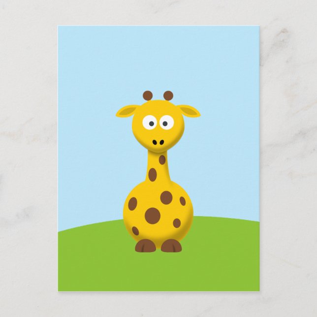 Carte Postale Girafe de dessin animé (Devant)