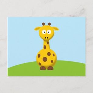 Carte Postale Girafe de dessin animé