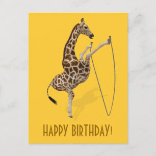 Carte Postale Girafe de saut à la corde