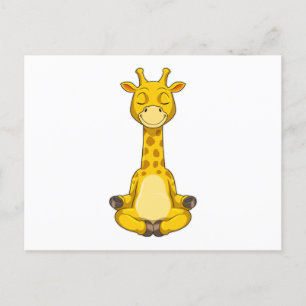 Carte Postale Girafe en méditation de yoga