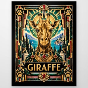 Carte Postale Girafe, faune Art déco