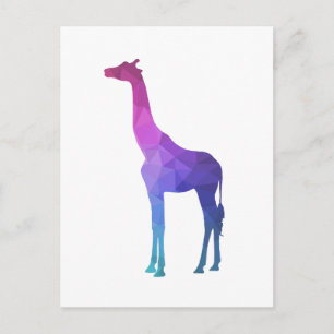 Carte Postale Girafe géométrique avec couleurs vives Idée cadeau