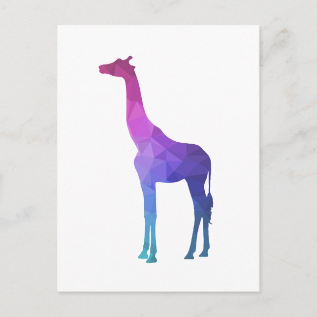 Carte Postale Girafe géométrique avec couleurs vives Idée cadeau (Devant)