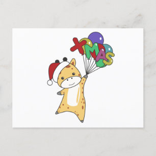Carte Postale Girafe Girafe Animaux d'hiver