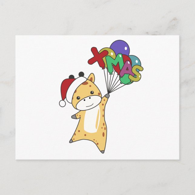 Carte Postale Girafe Girafe Animaux d'hiver (Devant)