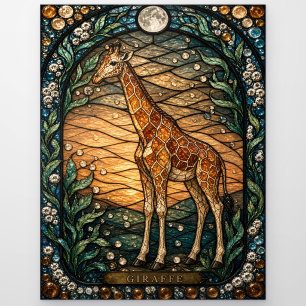 Carte Postale Girafe Haut Savane Illumina Vitrail