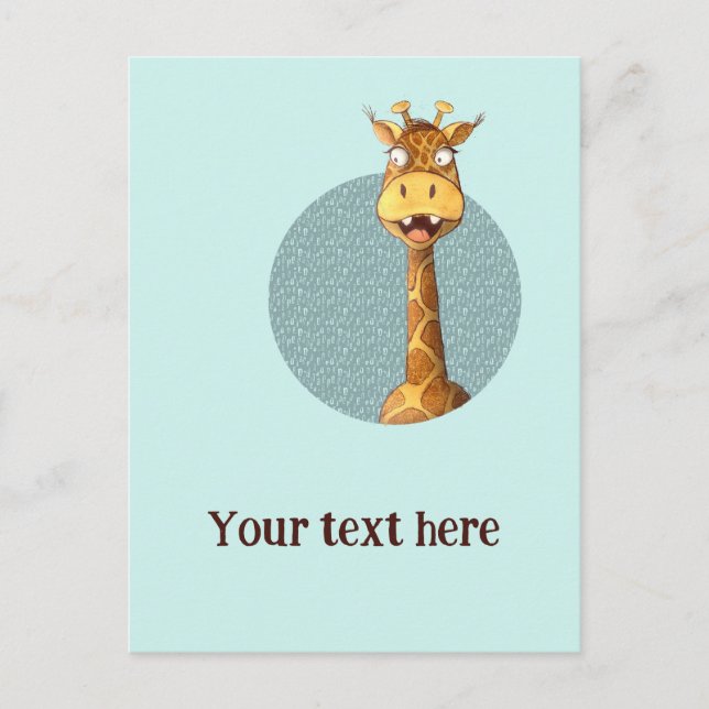 Carte Postale girafe heureuse (Devant)