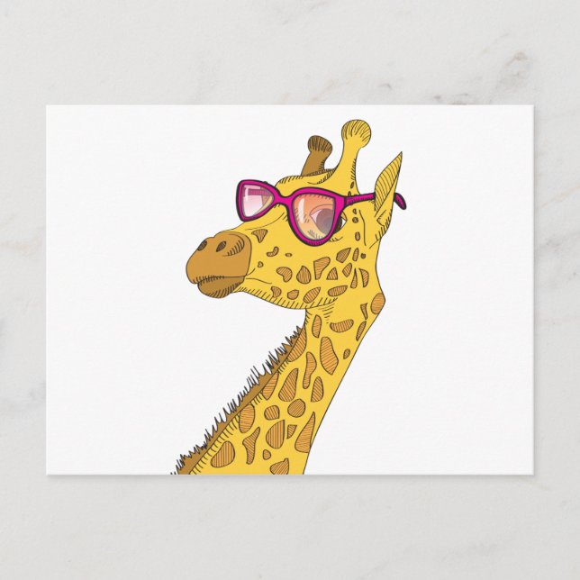 Carte Postale Girafe hipster (Devant)
