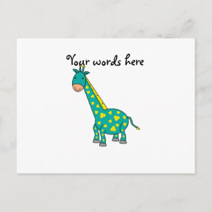 Carte Postale girafe jaune et verte