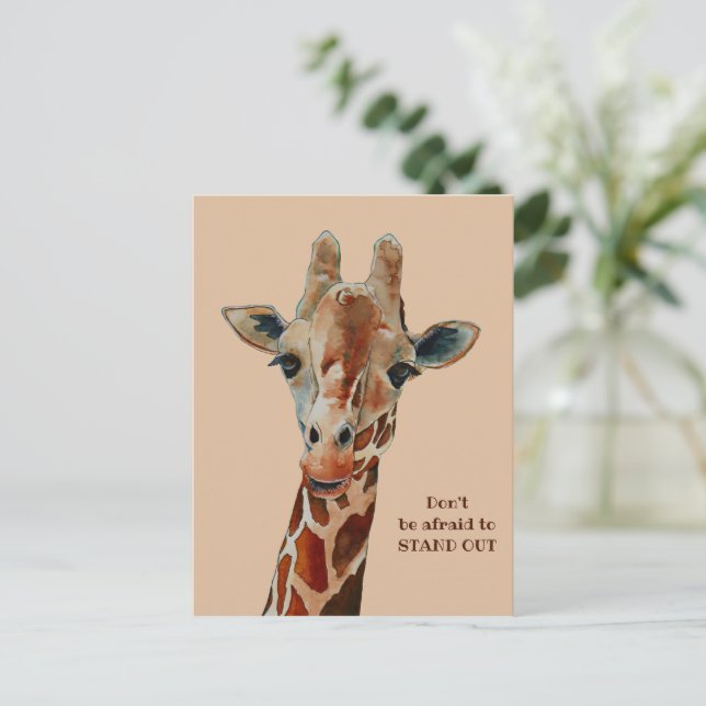 Carte Postale Girafe le Safari Tier Aquarell (Debout devant)