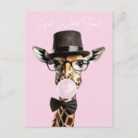 Girafe portant des lunettes, chapeau supérieur, go